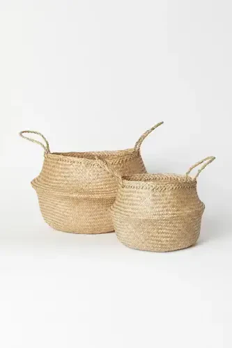 Ikeanatural Large Foldable Wicker Basket / Planter 35x32cm - 5