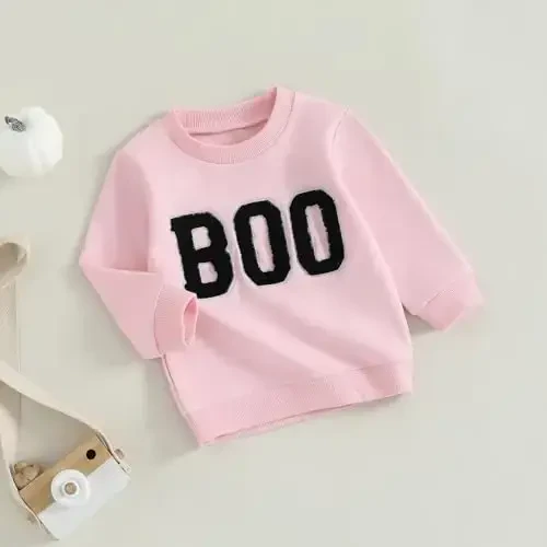 Twopumpkin Toddler Halloween Shrit Baby Girl Outfit Crewneck Sweatshirt Long Sleeve Shirts Holiday Clothes - 6