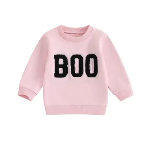 Twopumpkin Toddler Halloween Shrit Baby Girl Outfit Crewneck Sweatshirt Long Sleeve Shirts Holiday Clothes - MODAZONE