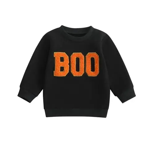 Twopumpkin Toddler Halloween Shrit Baby Girl Outfit Crewneck Sweatshirt Long Sleeve Shirts Holiday Clothes - 1