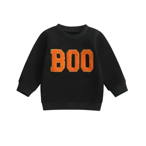 Twopumpkin Toddler Halloween Shrit Baby Girl Outfit Crewneck Sweatshirt Long Sleeve Shirts Holiday Clothes - 1