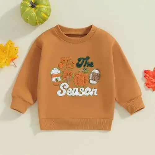 Twopumpkin Toddler Halloween Shrit Baby Girl Outfit Crewneck Sweatshirt Long Sleeve Shirts Holiday Clothes - 2