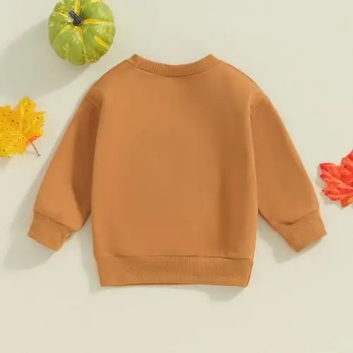 Twopumpkin Toddler Halloween Shrit Baby Girl Outfit Crewneck Sweatshirt Long Sleeve Shirts Holiday Clothes - 7