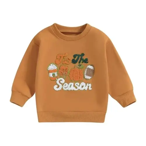 Twopumpkin Toddler Halloween Shrit Baby Girl Outfit Crewneck Sweatshirt Long Sleeve Shirts Holiday Clothes - TWOPUMPKIN