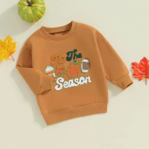 Twopumpkin Toddler Halloween Shrit Baby Girl Outfit Crewneck Sweatshirt Long Sleeve Shirts Holiday Clothes - 6