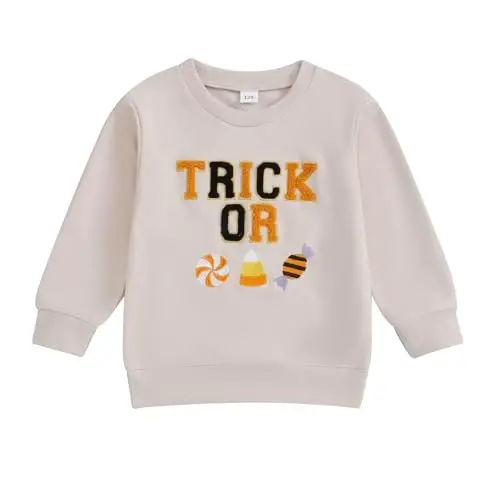Twopumpkin Toddler Halloween Shrit Baby Girl Outfit Crewneck Sweatshirt Long Sleeve Shirts Holiday Clothes - 1