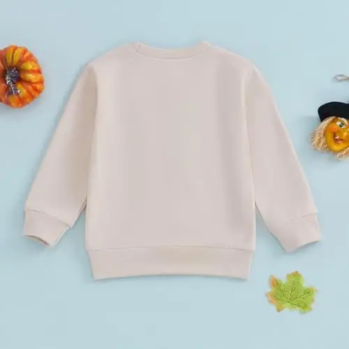 Twopumpkin Toddler Halloween Shrit Baby Girl Outfit Crewneck Sweatshirt Long Sleeve Shirts Holiday Clothes - 6