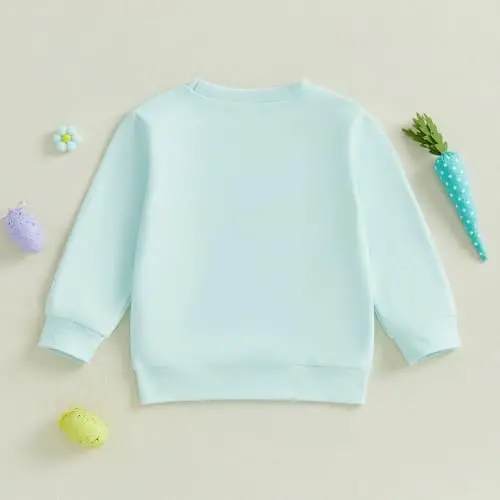 Twopumpkin Toddler Easter Shrit Baby Girl Outfit Crewneck Bunny Sweatshirt Long Sleeve Shirts Holiday Clothes - 5