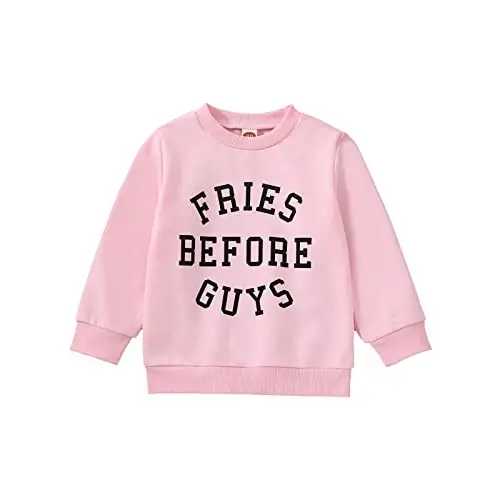 Twopumpkin Valentines Toddler Girl Boy Baby Outfit Valentines Day Shirt Fries Before Guys Short Sleeve T-Shirts Vintage Tops 