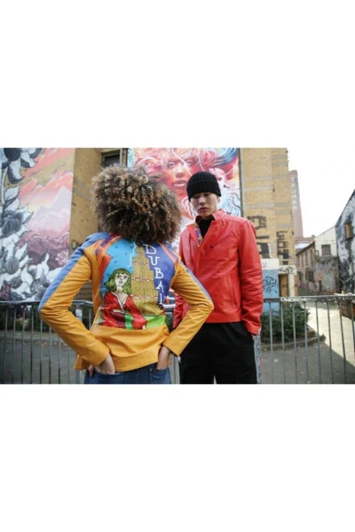 Ikigai Dubai Printed Women's Genuine Leather Jacket - DERIDERIM