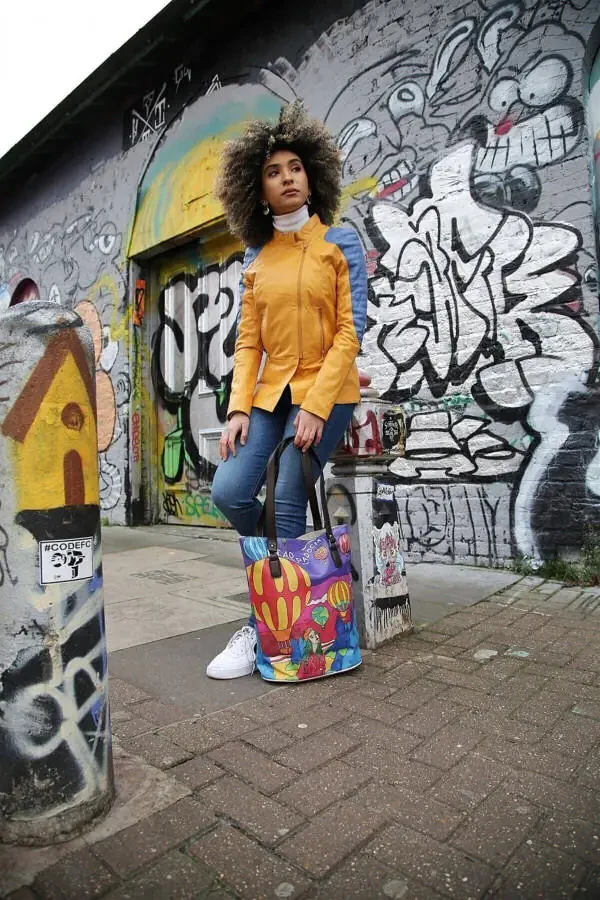 Ikigai Dubai Printed Women's Genuine Leather Jacket - 3