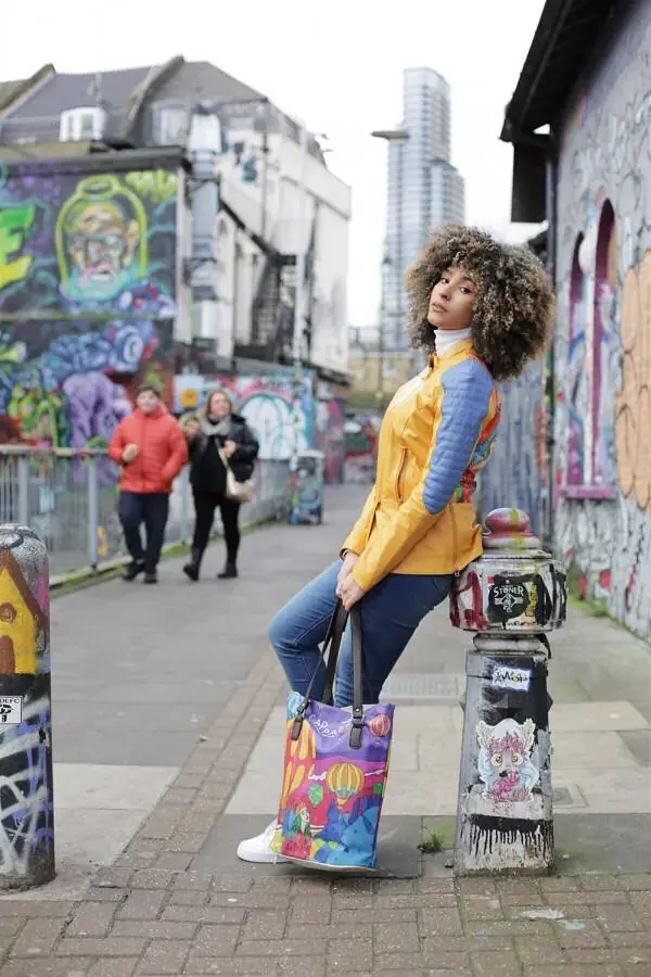 Ikigai Dubay bosilgan ayollar haqiqiy charm ko'ylagi - 5