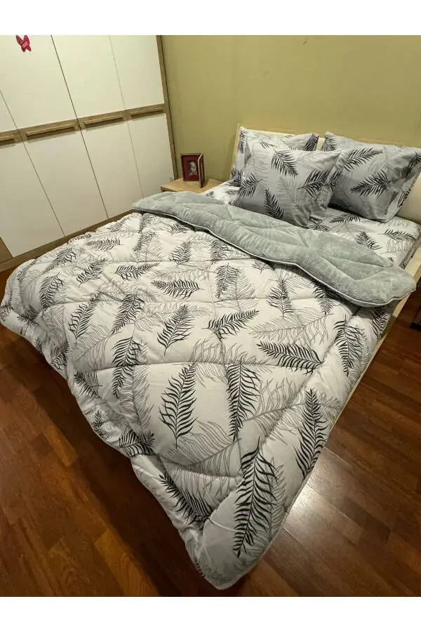 Ikki kishilik Welsoft pufdik uyqu to'plami (Elastik choyshabli) Kulrang tuk - 4