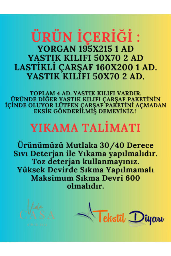 Ikki kishilik Welsoft Puffy Uyqu To'plami (Elastik Choyshafli) Binafsha Sevgi - 2