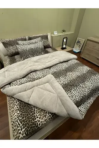 Ikki kishilik Welsoft Yumshoq Yotoq To'plami (Cho'ziluvchan Choyshabli) Leopard - 8