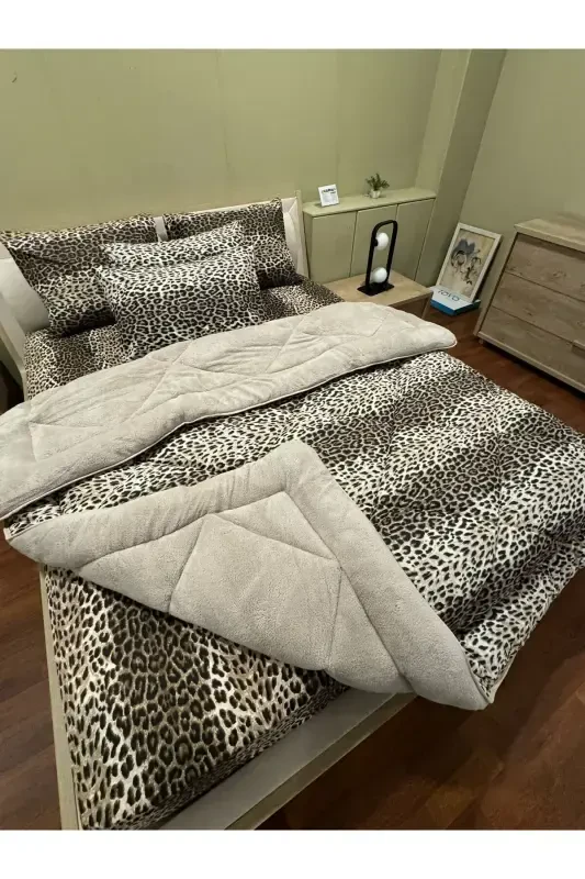 Ikki kishilik Welsoft Yumshoq Yotoq To'plami (Cho'ziluvchan Choyshabli) Leopard - 8