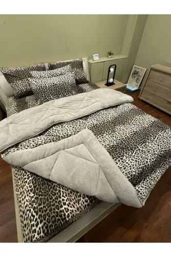 Ikki kishilik Welsoft Yumshoq Yotoq To'plami (Cho'ziluvchan Choyshabli) Leopard - 6