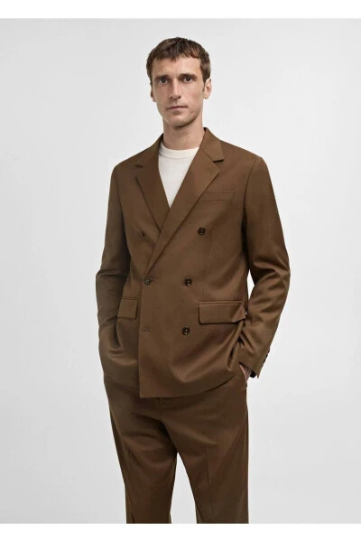 Ikki qatorli tugmachali slim fit blazer ko‘ylagi - MANGO MAN