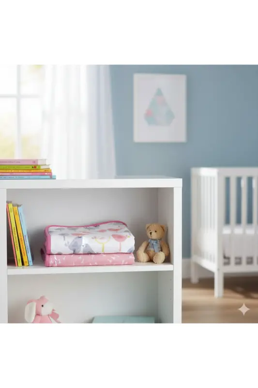 Ikki tomonlama chaqaloq adyoli-Moviy - 5