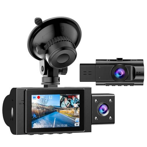 Ikkita Dash Cam Oldingi va Ichki FHD 1080P Avtomobil Kameralari Infraqizil Kechasi Ko'rish Avtomobil Kamerasi Haydovchi Yozuvchi 24 soatlik Avtoturargoh Monitori Harakatni Aniqlash G-Sensor Taksi Uber uchun - 4