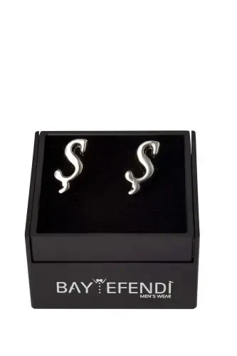 Ikkita harfli kumush rangli qulf tugmasi Sh harfi-Sh - 1