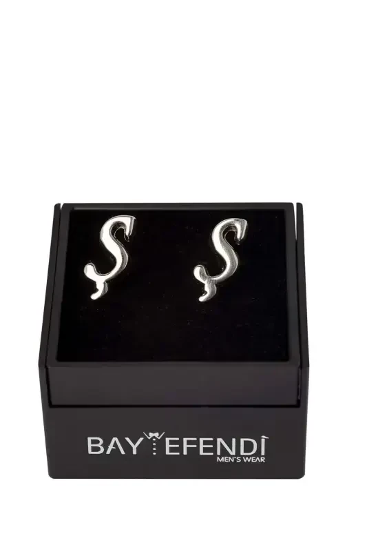 Ikkita harfli kumush rangli qulf tugmasi Sh harfi-Sh - 1