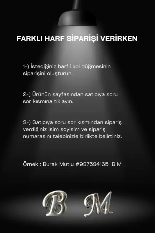 Ikkita harfli kumush rangli qulf tugmasi Sh harfi-Sh - 2