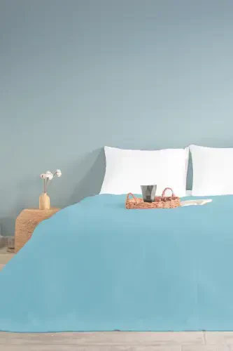 Ikkita kishilik ko'k katakli adyol. Katakli mehmonxona adyoli 200 X 230-Ko'k - 1