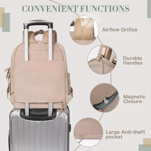 ILCOLPO Diaper Bag Backpack, Baby Diaper Bag with 18 Pockets, Large Baby Bag Backpack for Girl Boy, Waterproof Diaper Bag with Changing Pad,Wet Dry Bag, Khaki - 6