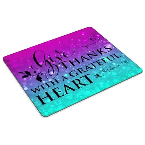 Inspirational Quote, Grateful Heart Mouse pad Customized Mousepad Non-Slip Rubber Base Mouse Pads for Computers Laptop Office Desk Accessories Mouse pad - 2