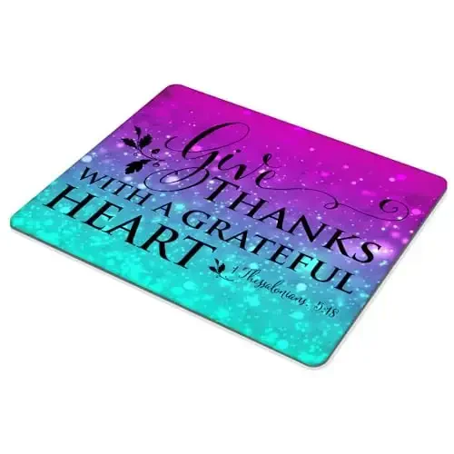 Inspirational Quote，Grateful Heart Mouse pad Customized Mousepad Non-Slip Rubber Base Mouse Pads for Computers Laptop Office Desk Accessories Mouse pad - 4