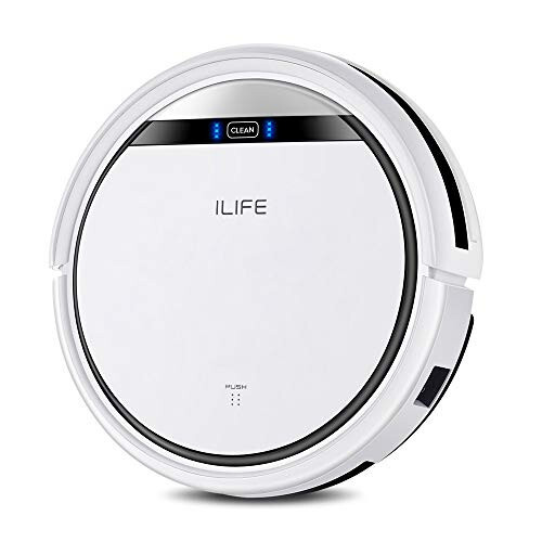 ILIFE V3s Pro Robot Süpürge, Dolaşmayan Emiş, İnce, Otomatik Kendinden Şarjlı Robotik Süpürge, Günlük Program Temizliği, Evcil Hayvan Tüyü, Sert Zemin ve Alçak Havlı Halı İçin İdeal, İnci Beyazı - 1