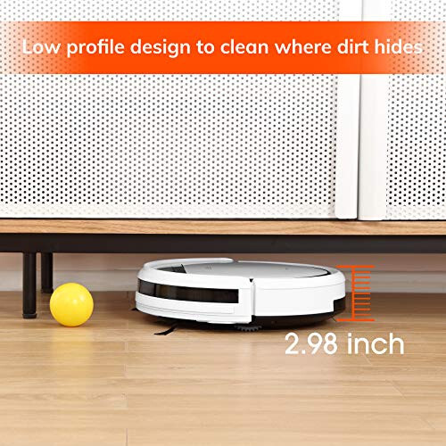 ILIFE V3s Pro Robot Vacuum Cleaner, Tangle-free Suction, Slim, Automatic Self-Charging Robotic Vacuum Cleaner, Daily Schedule Cleaning, Ideal For Pet Hair, Hard Floor and Low Pile Carpet, Pearl White - 6