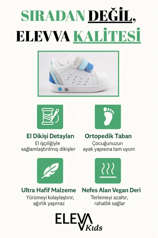 ilk adım ayakkabısı erkek bebek ilk adım ayakkabısı ortopedik ilk adım ayakkabısı ilk adım ayakkabı - Beyaz Renk - 2