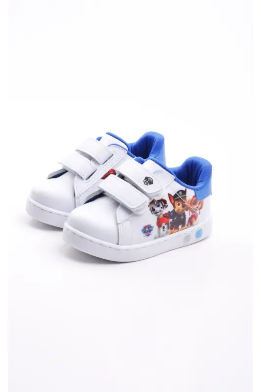 Ilk Adım Ayakkabısı Erkek Bebek Ilk Adım Ayakkabısı Ortopedik Ilk Adım Ayakkabısı Işıklı Ayakkabı-Beyaz Mavi - 4