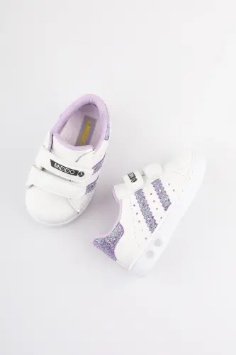 Kız Bebek Ayakkabı Ilk Adım Ayakkabısı Işıklı Bebek Ayakkabısı Kız Bebek Ortopedik Ayakkabı 2024-Mor - MOON GLOW (1)