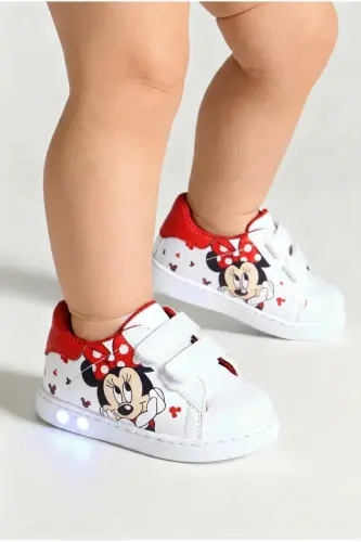 Ilk Adım Ayakkabısı Kız Bebek Ilk Adım Ayakkabısı Ortopedik ilk Adım Işıklı ve rahat-Çok Renkli 