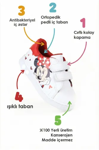 Ilk Adım Ayakkabısı Kız Bebek Ilk Adım Ayakkabısı Ortopedik ilk Adım Işıklı ve rahat-Çok Renkli - 3