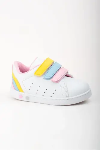 ilk Adım Ayakkabısı Kız Bebek Işıklı ilk Adım Ayakkabısı Ortopedik Ilk Adım Ayakkabısı Yeni Sezon-beyaz renkli 