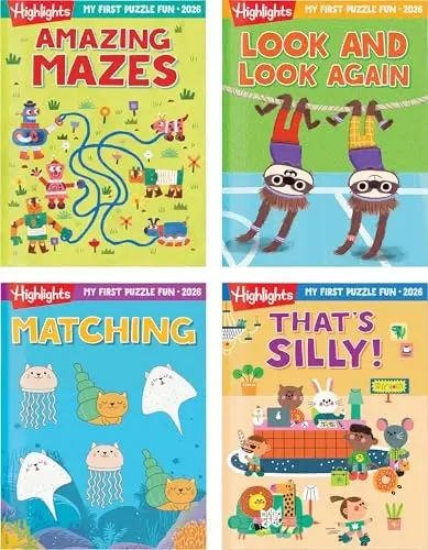 My First Puzzle Fun 2026 Activity Book Set with Mazes, Matching and More, Kids Puzzle Books for Travel, Learning and Screen-Free Play for Kids 3-6 - 1