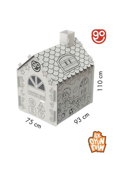 İlk Oyun Evim Xxl Boy Dayanıklı Karton Boyama Aktivite Evi Boyanabilir Karton Çadır boyama evi - karışık - 8