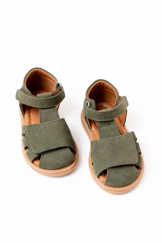 Ilk qadam - Chaqaloq Haqiqiy Teri Ortopedik Sandal - Xaki - 2
