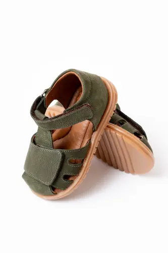 Ilk qadam - Chaqaloq Haqiqiy Teri Ortopedik Sandal - Xaki - 3