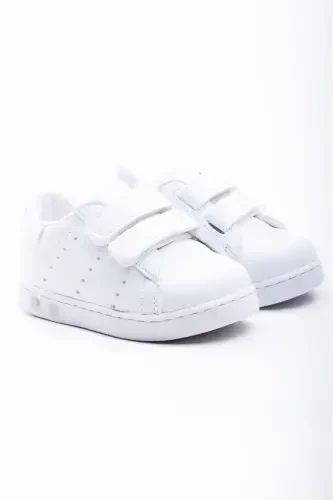 Ilk Qadam Poyabzali Unisex Erkak Qiz Chaqaloq Ilk Qadam Poyabzali Ortopedik Ilk Qadam Poyabzali-Oq tekis - 4