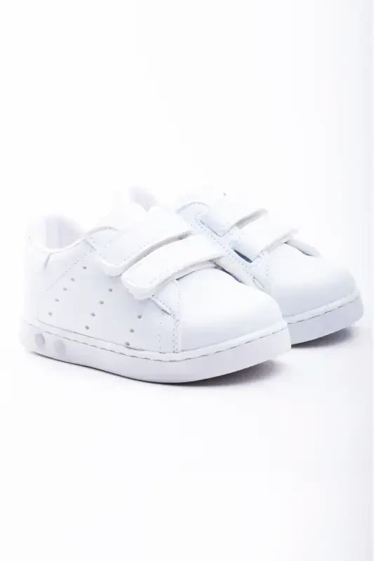 Ilk Qadam Poyabzali Unisex Erkak Qiz Chaqaloq Ilk Qadam Poyabzali Ortopedik Ilk Qadam Poyabzali-Oq tekis - 4