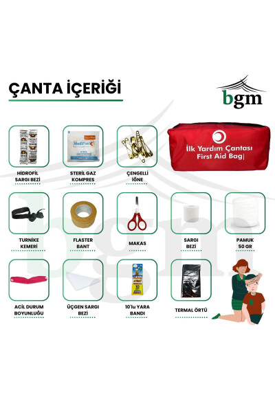 İlk Yardım Çantası Acil Müdahale Kiti Temel Malzemeler - 3