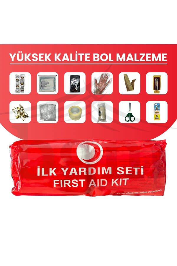 İlk Yardım Çantası Katlanır Model Acil Müdahale Kiti Temel Malzemeler - 6