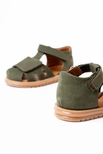 İlkadım - Baby Genuine Leather Orthopedic Sandal - Khaki - 5