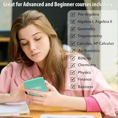 Ilmiy kalkulyator, Kollej va o'rta maktab o'quvchilari, Muhandislik, Yuqori matematika, Hisob, Algebra, Geometriya, Trigonometriya, Statistika, Fizika, Kimyo uchun Grafik funktsiyalari bilan - Yashil - 4