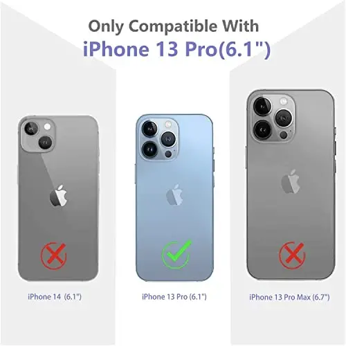 ilnehc Case for iPhone 13 Pro 6.1,Clear Floral Case-Hibiscus/Blue | Screen Protector Included | Camera Protection | Women & Girls | Soft TPU - 2